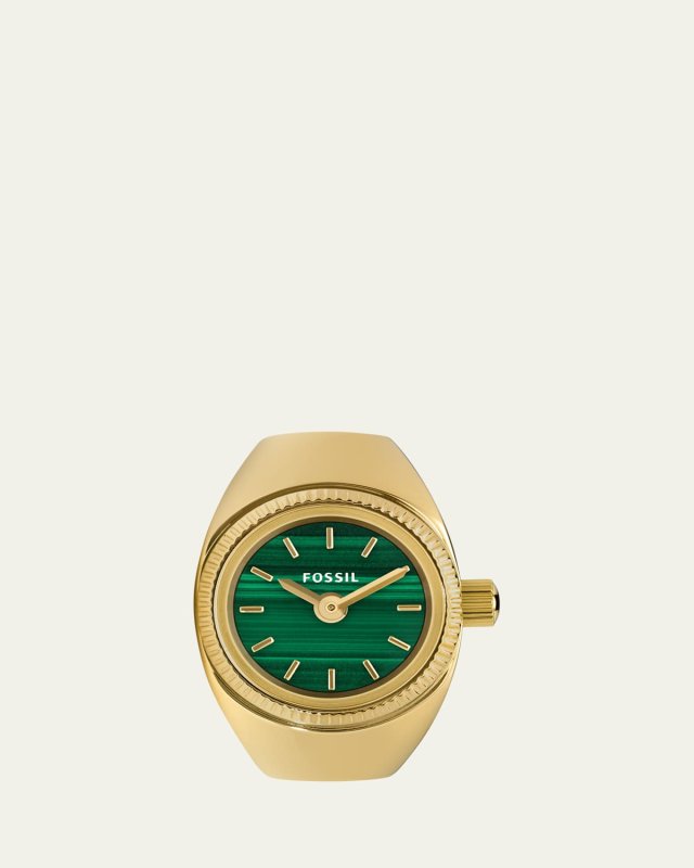 Watch Ring with Malachite Dial